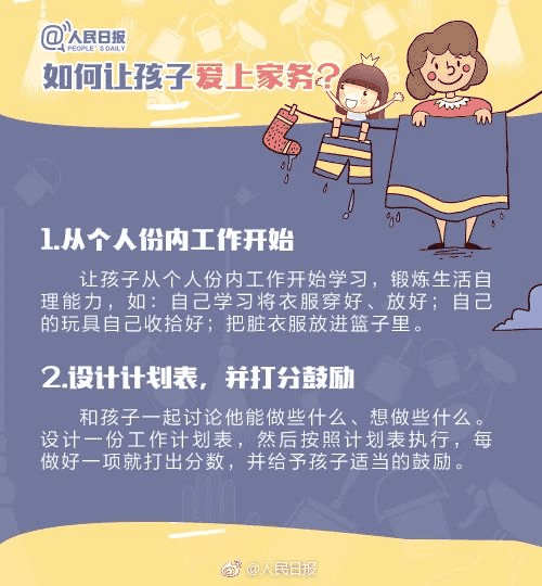 人民日报：1-13岁孩子学做家务年龄表，舍不得用孩子才害了他！暑假动起来！